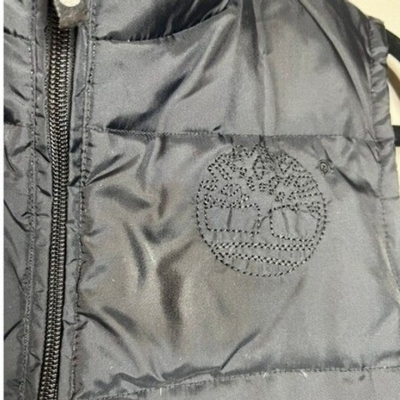 Timberland Vest Women's Large Black Quilted Puffer Full Zip Logo Outdoors Hunter - Picture 4 of 15